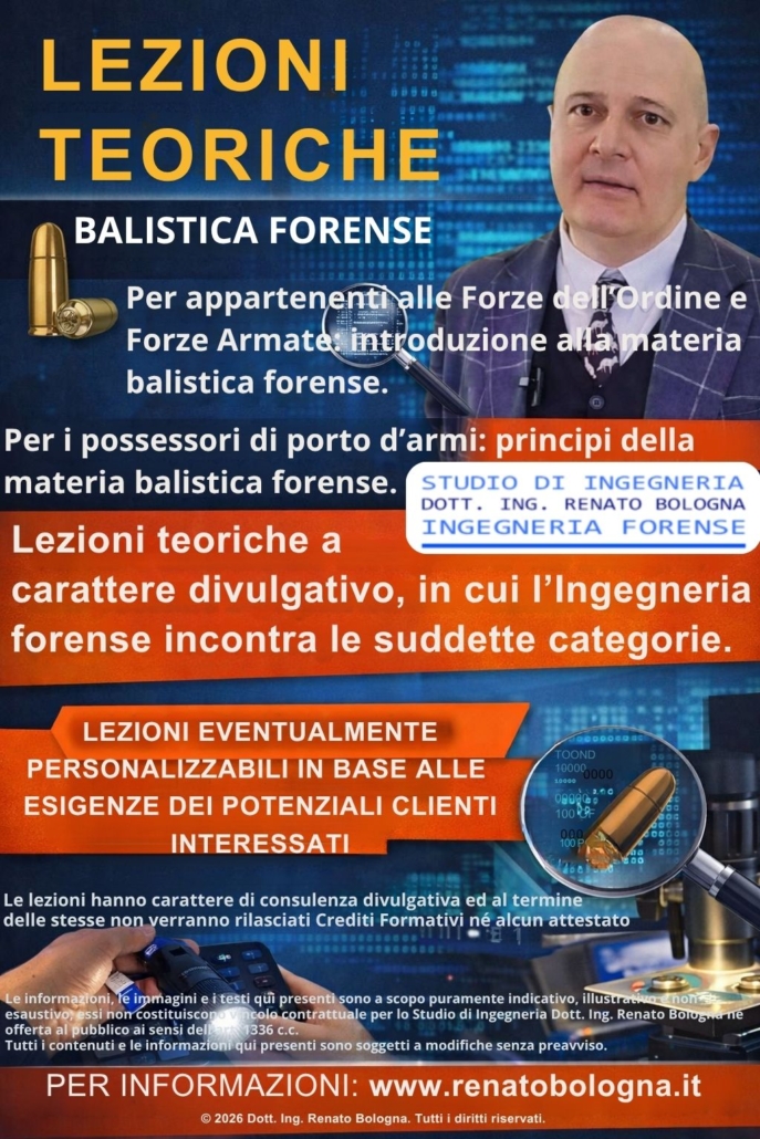 Lezioni teoriche di balistica forense - Dott. Ing. Renato Bologna
